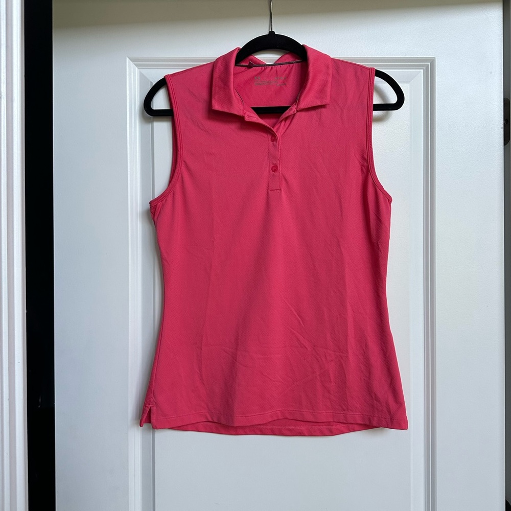 Under Armour Pink Sleeveless Golf Polo
